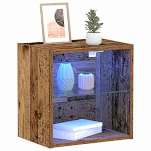 Floating Shelf with LED Light s policí Hnědá 40 x 28,5 x 40 cm - obrázek 3