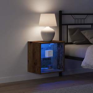 Floating Shelf with LED Light 2 pcs Hnědá 40 x 28,5 x 40 cm - obrázek 6