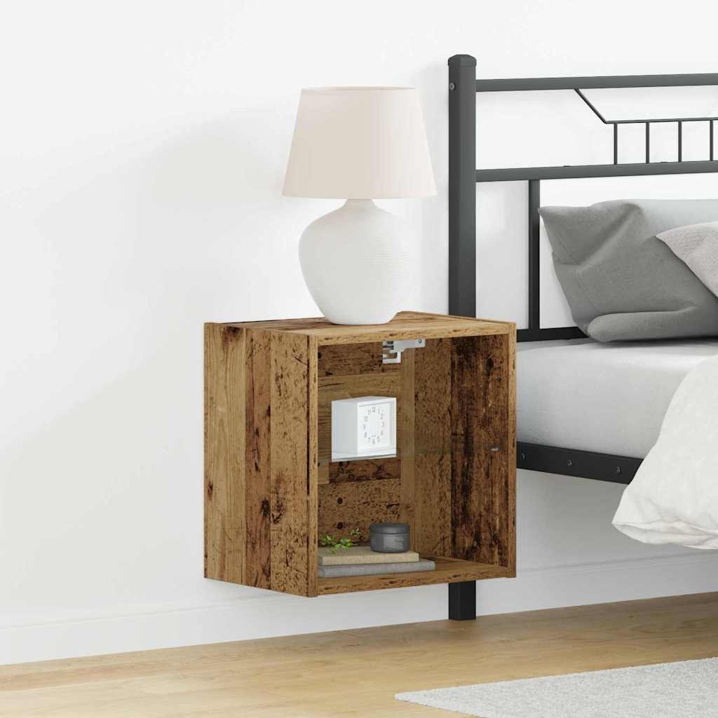 Ujuv riiul 2 tk Vana puit 40x28,5x40 cm Tehispuit