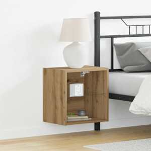 Floating Shelf with LED Light s policí Hnědá 40 x 28,5 x 40 cm - obrázek 1