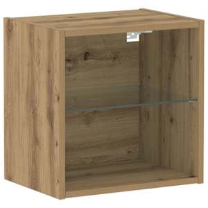 Floating Shelf with LED Light s policí Hnědá 40 x 28,5 x 40 cm - obrázek 2