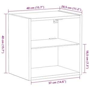 Floating Shelf with LED Light s policí Hnědá 40 x 28,5 x 40 cm - obrázek 13