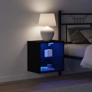 Floating Shelf with LED Light s policí Černá 40 x 28,5 x 40 cm - obrázek 5