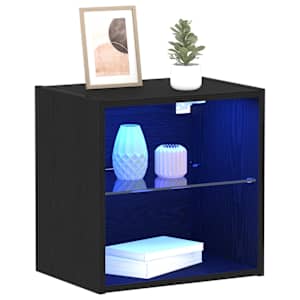 Floating Shelf with LED Light s policí Černá 40 x 28,5 x 40 cm - obrázek 3