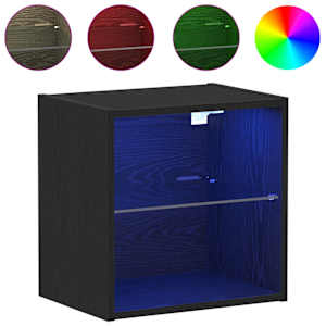 Floating Shelf with LED Light s policí Černá 40 x 28,5 x 40 cm - obrázek 4