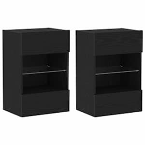 Sestava TV skříněk Nástěnný 2 pcs Černá 40 x 30 x 60,5 cm - obrázek 2