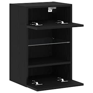 Sestava TV skříněk Nástěnný 2 pcs Černá 40 x 30 x 60,5 cm - obrázek 8