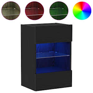 Sestava TV skříněk Nástěnný 2 pcs Černá 40 x 30 x 60,5 cm - obrázek 4