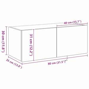 TV wall cabinet Artisanový dub 80 x 35 x 31 cm kompozitní dřevo - obrázek 16