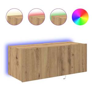 TV wall cabinet Artisanový dub 80 x 35 x 31 cm kompozitní dřevo - obrázek 4