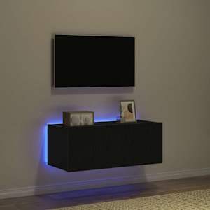 TV wall cabinet Černý dub 80 x 35 x 31 cm kompozitní dřevo - obrázek 5
