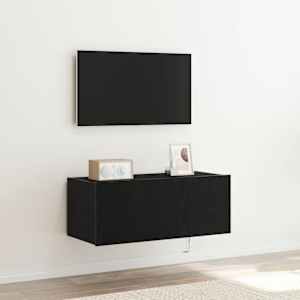TV wall cabinet Černý dub 80 x 35 x 31 cm kompozitní dřevo - obrázek 1