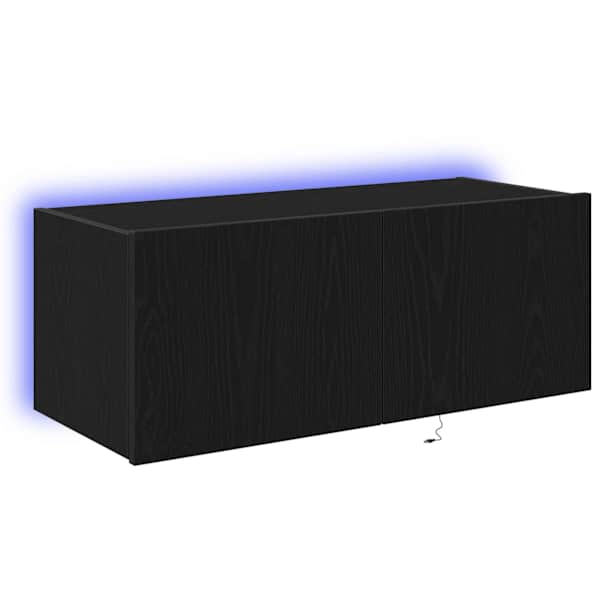 vidaXL TV Seina Kapp 80 x 35 x 31 cm Must tamm Tehispuit
