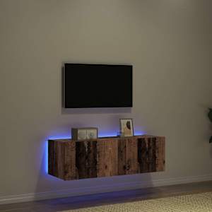 TV wall cabinet s LED 2 pcs Staré dřevo 100 x 35 x 31 cm - obrázek 5