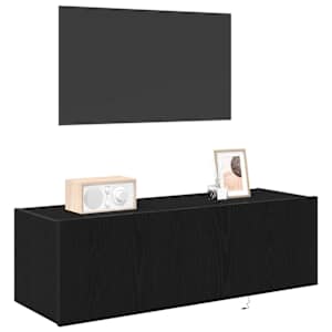 TV wall cabinet Nástěnný 2 pcs Černý dub 100 x 35 x 31 cm - obrázek 3