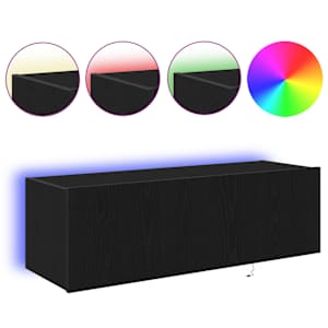 TV wall cabinet Nástěnný 2 pcs Černý dub 100 x 35 x 31 cm - obrázek 4
