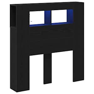 LED hlavová deska s policí Černý dub 100 x 18,5 x 103,5 cm - obrázek 2