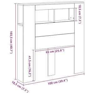 LED hlavová deska s policí Černý dub 100 x 18,5 x 103,5 cm - obrázek 13