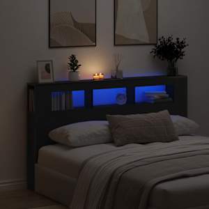 LED hlavová deska s policí Černý dub 180 x 18,5 x 103,5 cm - obrázek 4