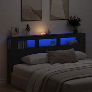 LED hlavová deska s policí Černý dub 200 x 18,5 x 103,5 cm - obrázek 4
