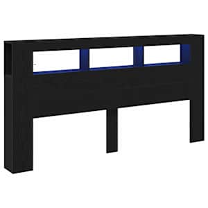 LED hlavová deska s policí Černý dub 200 x 18,5 x 103,5 cm - obrázek 2