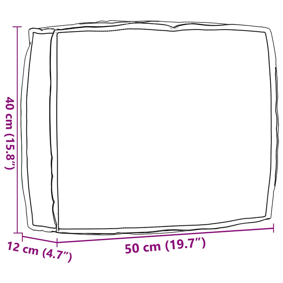Pude Oxford stof 50 x 40 x 12 cm - Billede 6