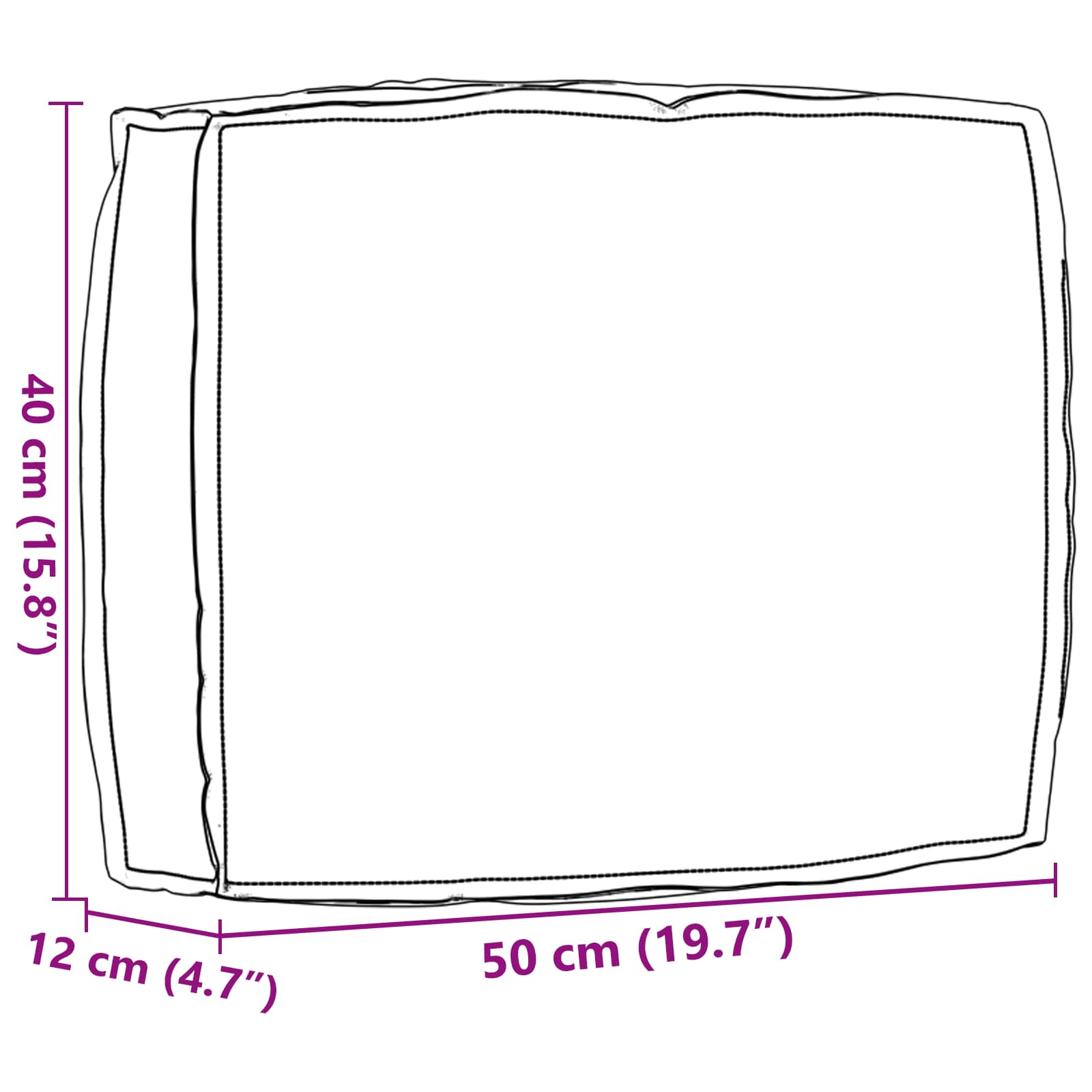 Padi Kuninglik sinine 50 x 40 x 12 cm Oxfordi kangas 6 Kõik vajalik sinu aeda ja koju! Padi Kuninglik sinine 50 x 40 x 12 cm Oxfordi kangas - Image 6