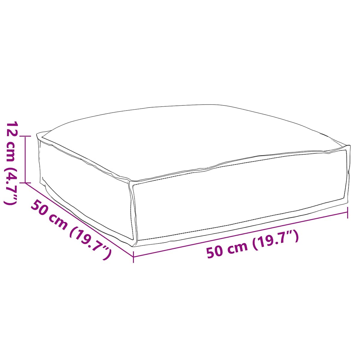 Pude Oxford stof 50 x 50 x 12 cm - Billede 6