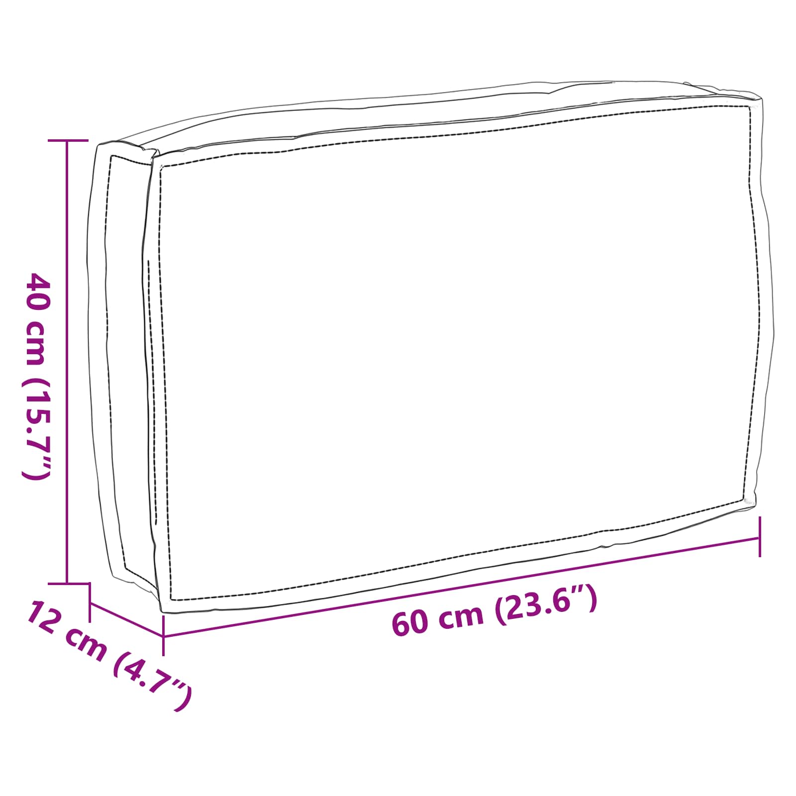 Padi Veinpunane 60 x 40 x 12 cm Oxfordi kangas 6 Kõik vajalik sinu aeda ja koju! Padi Veinpunane 60 x 40 x 12 cm Oxfordi kangas - Image 6