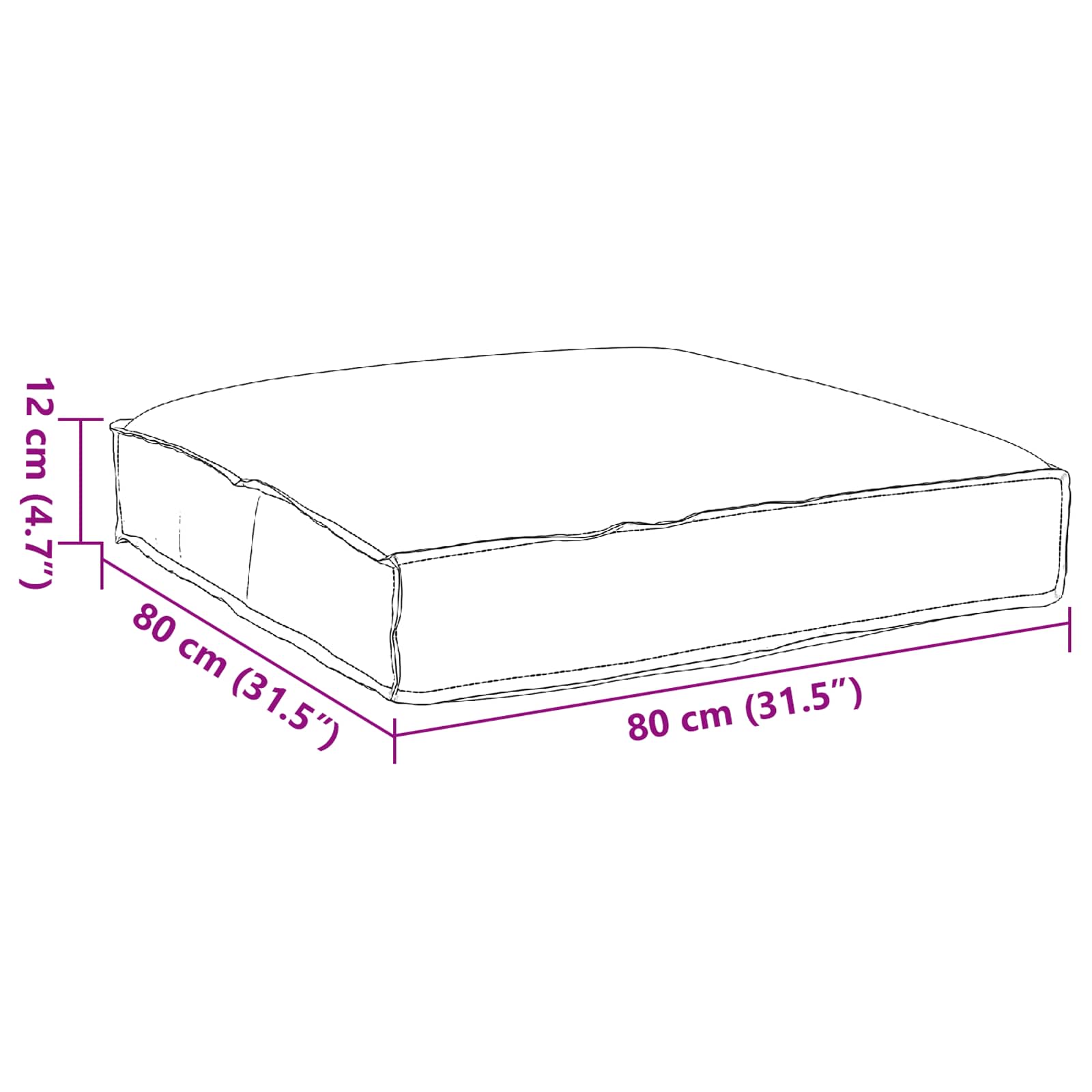 Padi Leht Lehe muster 80 x 80 x 12 cm Oxfordi kangas 6 Kõik vajalik sinu aeda ja koju! Padi Leht Lehe muster 80 x 80 x 12 cm Oxfordi kangas - Image 6