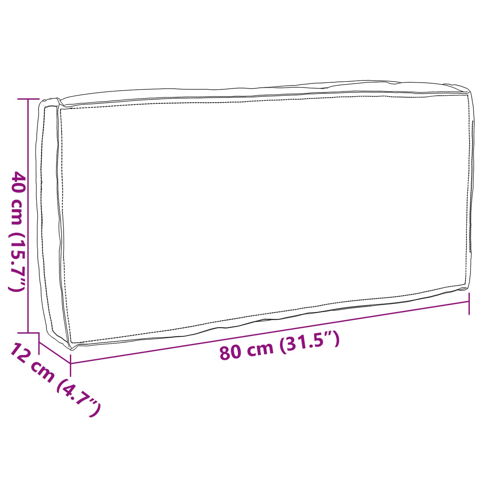 Kussen Crème 80 x 40 x 12 cm Oxford Stof image 6