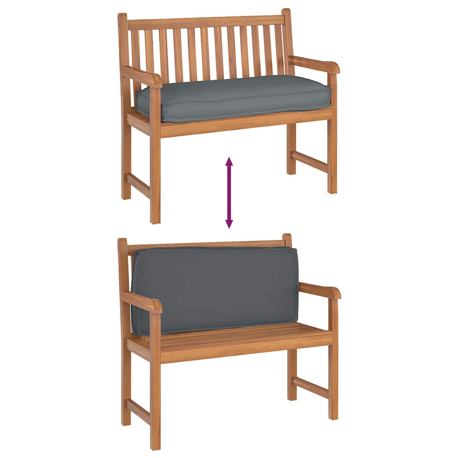 Padi Antratsiit 120 x 50 x 12 cm Oxfordi kangas 6 Kõik vajalik sinu aeda ja koju! Padi Antratsiit 120 x 50 x 12 cm Oxfordi kangas - Image 6