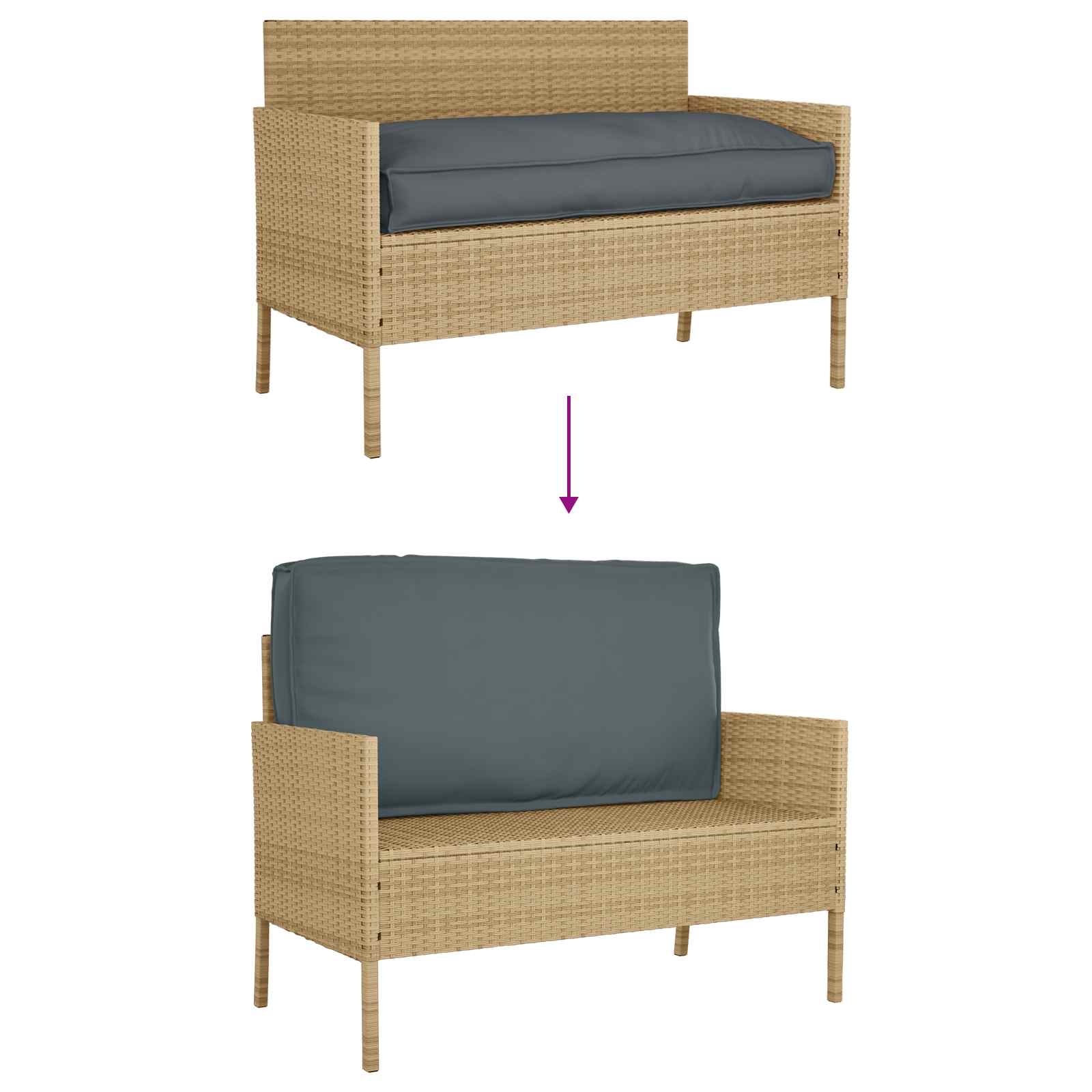 Spilvens Antracīts 120 x 60 x 12 cm Oksforda audums