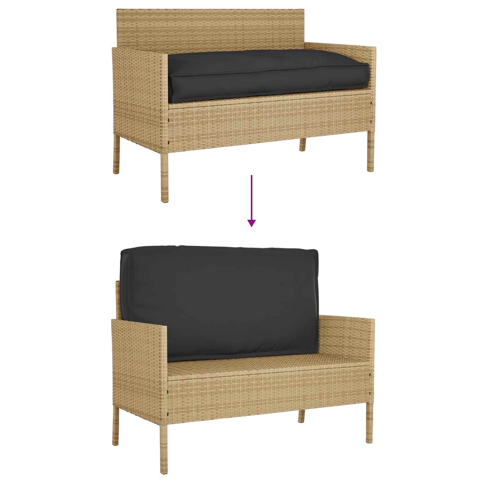 Kussen Zwart 120 x 60 x 12 cm Oxford Stof image 11