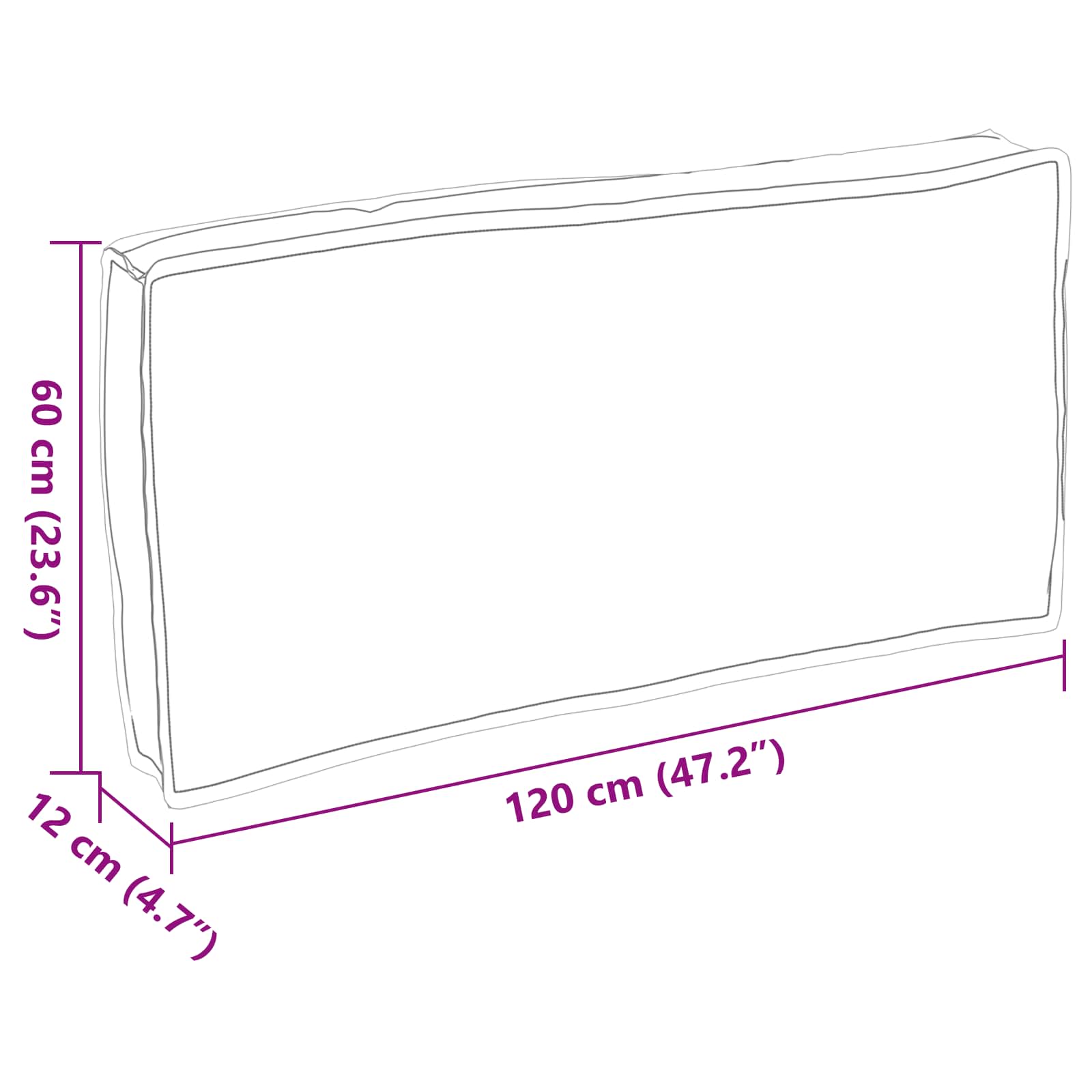 Kussen Zwart 120 x 60 x 12 cm Oxford Stof image 13