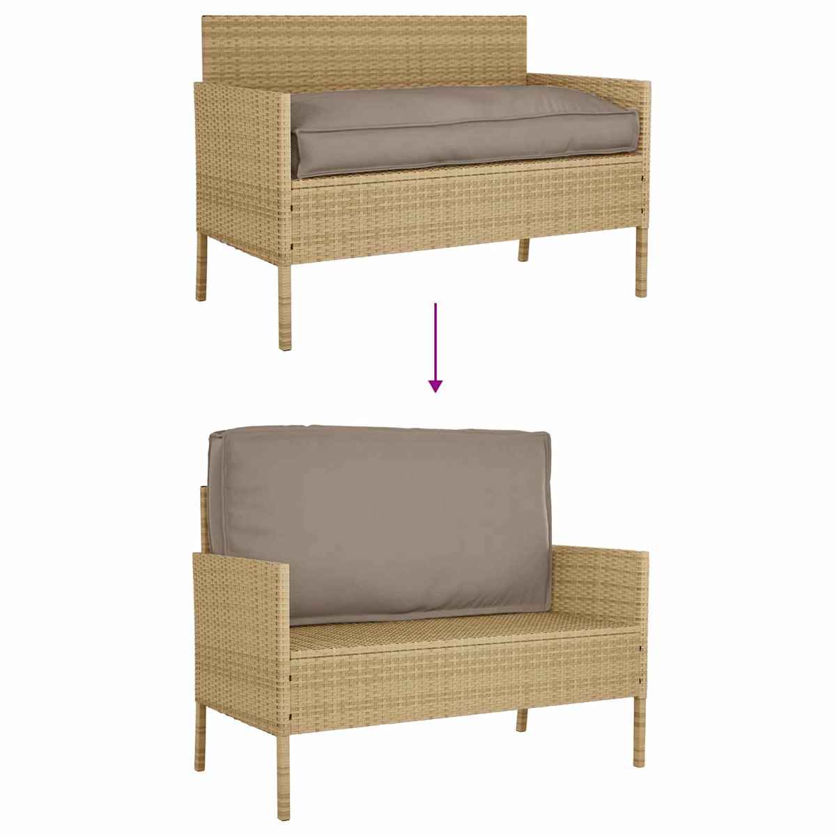 Pude Oxford stof Gråbrun 120 x 60 x 12 cm - Billede 11