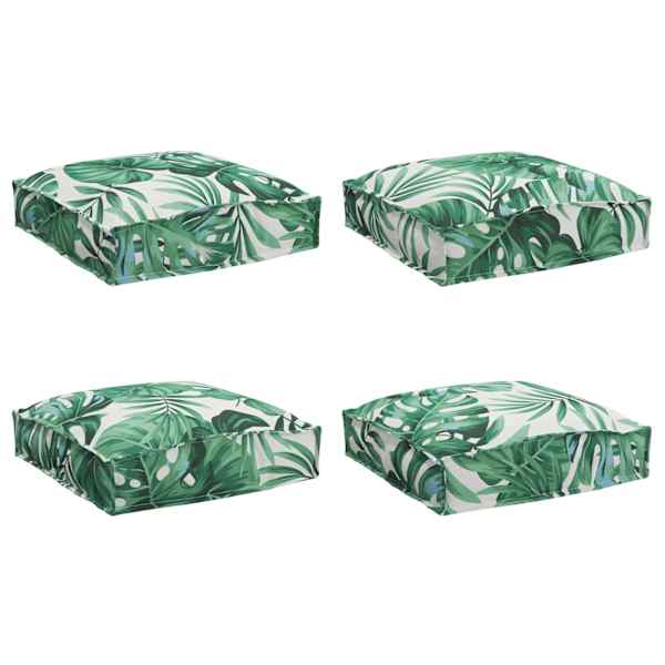 vidaXL Padi 4 tk Oxfordi kangas Lehe muster 40 x 40 x 8 cm