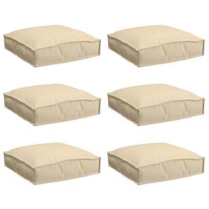 Polštář 6 pcs Béžová 40 x 40 x 8 cm Oxford látka - obrázek 2