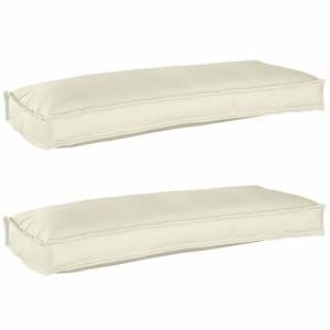 Sada polštářů na paletu 2 pcs Krémová 100 x 40 x 8 cm - obrázek 1