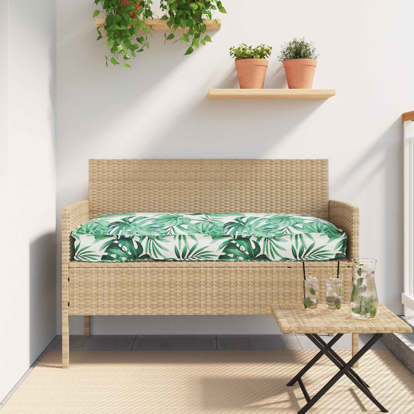 vidaXL Pallet Pute Sett 2 pcs Bladmønster 100 x 40 x 8 cm Oxford-stoff