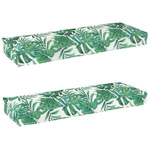 Sada polštářů na paletu 2 pcs Vzor listů 120 x 40 x 8 cm - obrázek 1