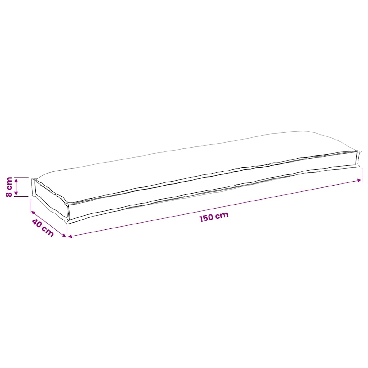 Palle Pudesæt 2 stk. Oxford Stof 150 x 40 x 8 cm - Billede 8