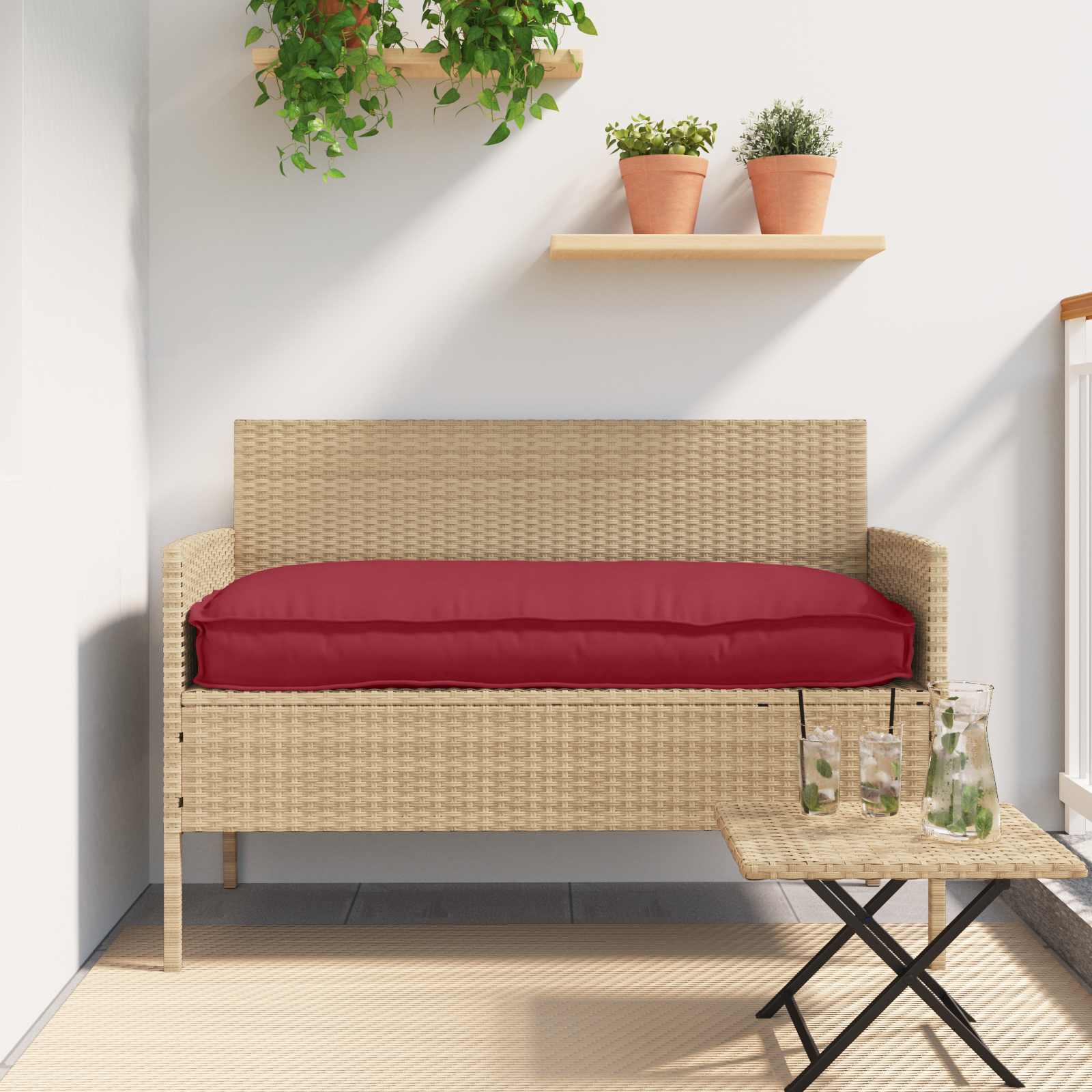 vidaXL Pallet Kissen Set 2 pcs Weinrot 150 x 40 x 8 cm Oxford-Stoff