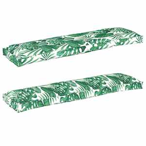 Sada polštářů na paletu 2 pcs Vzor listů 150 x 40 x 8 cm - obrázek 1