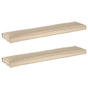 Sada polštářů na paletu 2 pcs Béžová 180 x 40 x 8 cm - obrázek 2