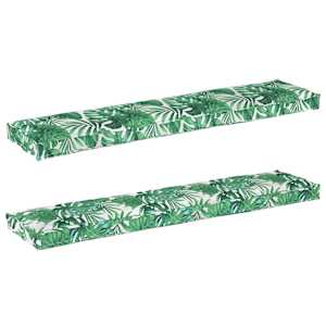 Sada polštářů na paletu 2 pcs Vzor listů 180 x 40 x 8 cm - obrázek 2