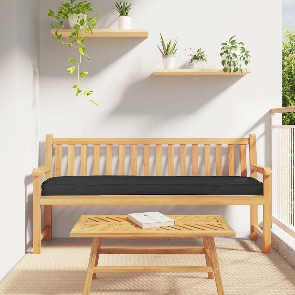 Pallepuder til bænk 2 stk Sort 200x40x8 cm Oxford stof