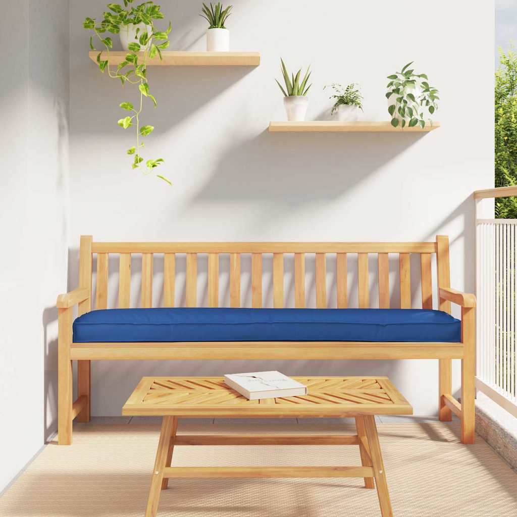 Pallepuder til bænk 2 stk Kongeblå 200x40x8 cm Oxford stof