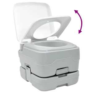 Campingové WC Šedá a bílá 41,5 x 36,5 x 30 cm Polyethylen - obrázek 9