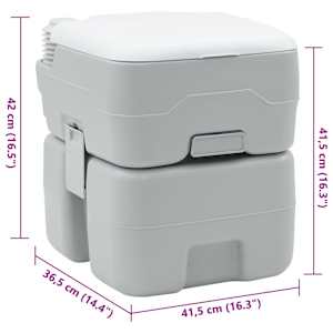 Campingové WC Šedá a bílá 41,5 x 36,5 x 42 cm Polyethylen - obrázek 12